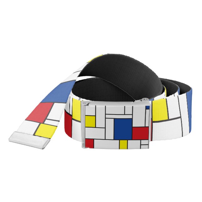 Mondrian Minimalist Geometric De Stijl Modern Art Belt (Snake)