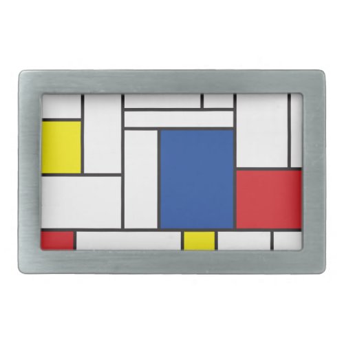 Mondrian Minimalist Geometric De Stijl Modern Art Belt Buckle