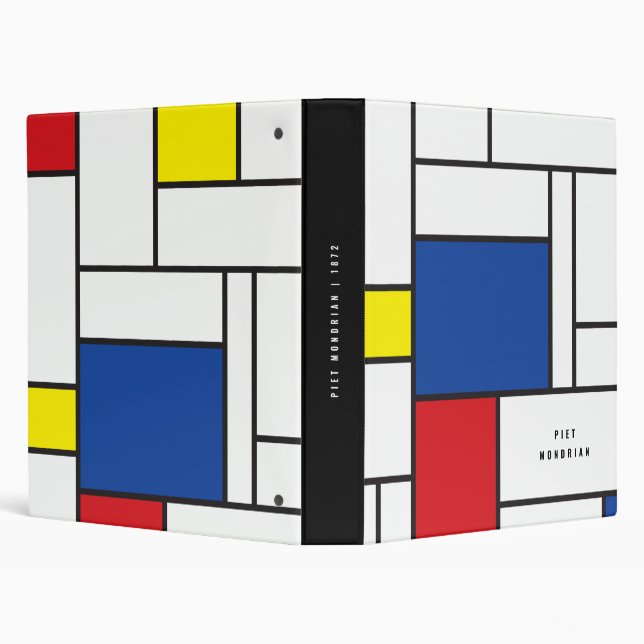 Mondrian Minimalist Geometric De Stijl Modern Art Binder (Background)
