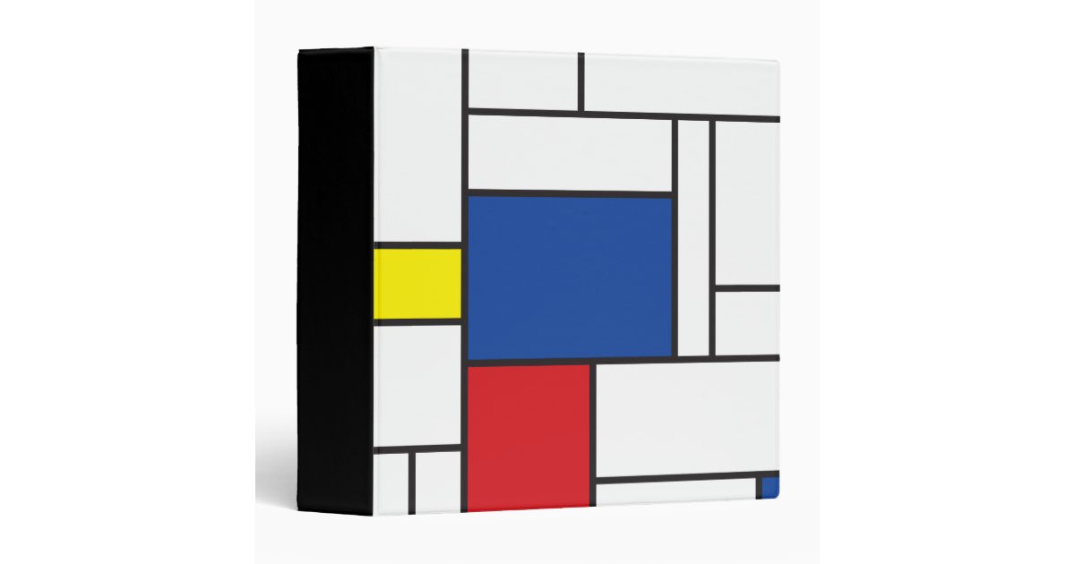 Mondrian Minimalist Geometric De Stijl Modern Art Binder | Zazzle