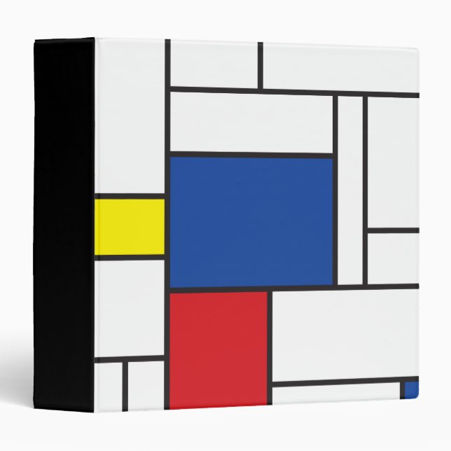 Mondrian Minimalist Geometric De Stijl Modern Art Binder (Front/Spine)