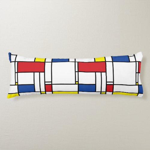 Mondrian Minimalist Geometric De Stijl Modern Art Body Pillow