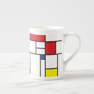 Mondrian Minimalist Geometric De Stijl Modern Art Bone China Mug