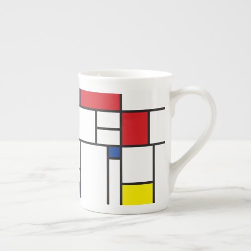 Mondrian Minimalist Geometric De Stijl Modern Art Bone China Mug