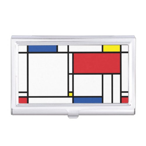 Mondrian Minimalist Geometric De Stijl Modern Art Business Card Case