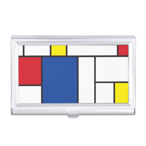 Mondrian Minimalist Geometric De Stijl Modern Art Business Card Case