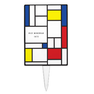 Mondrian Minimalist Geometric De Stijl Modern Art Cake Topper