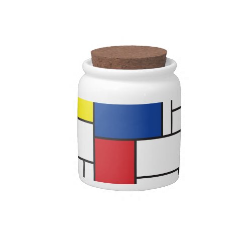 Mondrian Minimalist Geometric De Stijl Modern Art Candy Jar