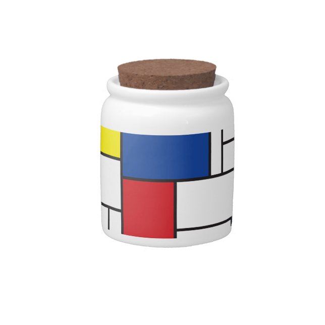 Mondrian Minimalist Geometric De Stijl Modern Art Candy Jar (Front)