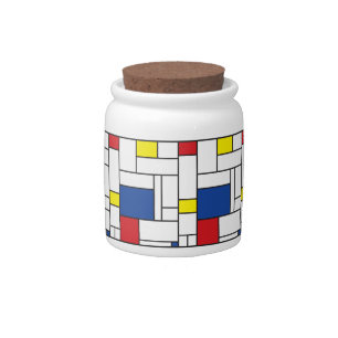 Mondrian Minimalist Geometric De Stijl Modern Art Candy Jar