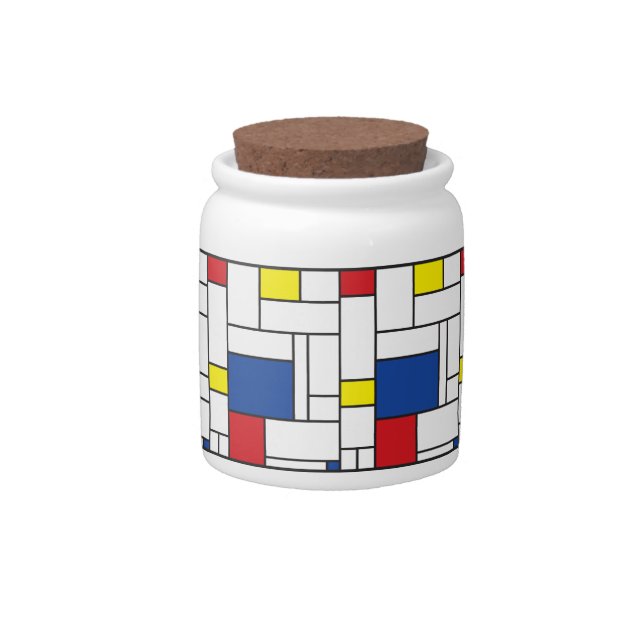 Mondrian Minimalist Geometric De Stijl Modern Art Candy Jar (Front)