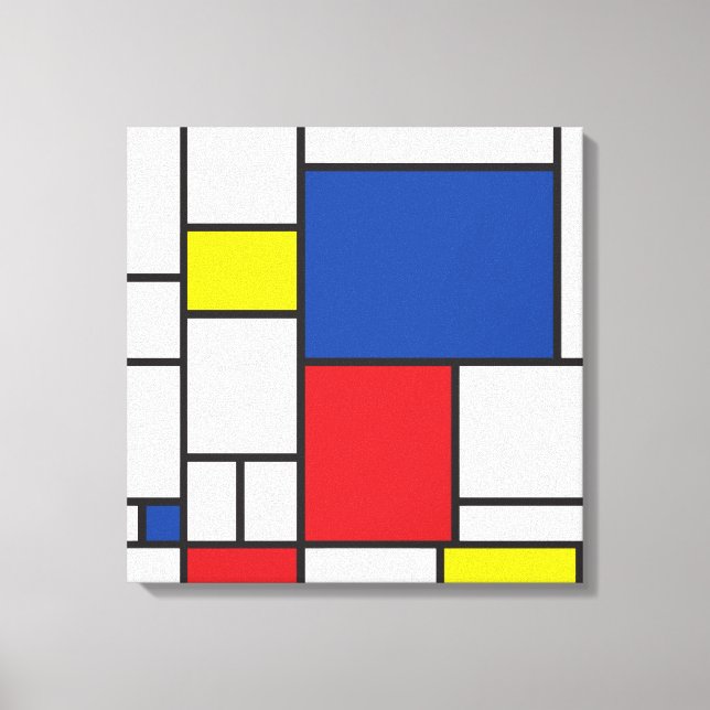 Mondrian Minimalist Geometric De Stijl Modern Art Canvas Print (Front)
