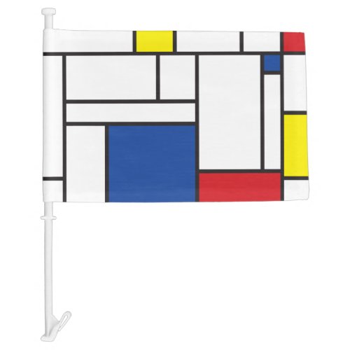 Mondrian Minimalist Geometric De Stijl Modern Art Car Flag