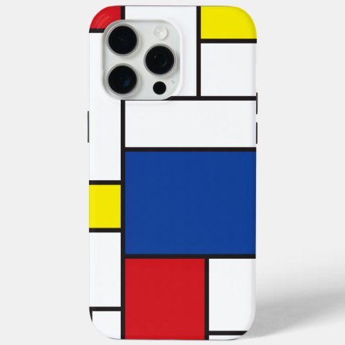 Mondrian Minimalist Geometric De Stijl Modern Art iPhone 15 Pro Max Case