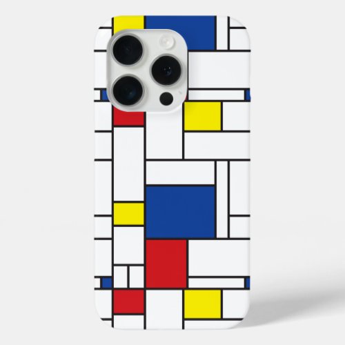 Mondrian Minimalist Geometric De Stijl Modern Art iPhone 15 Pro Case