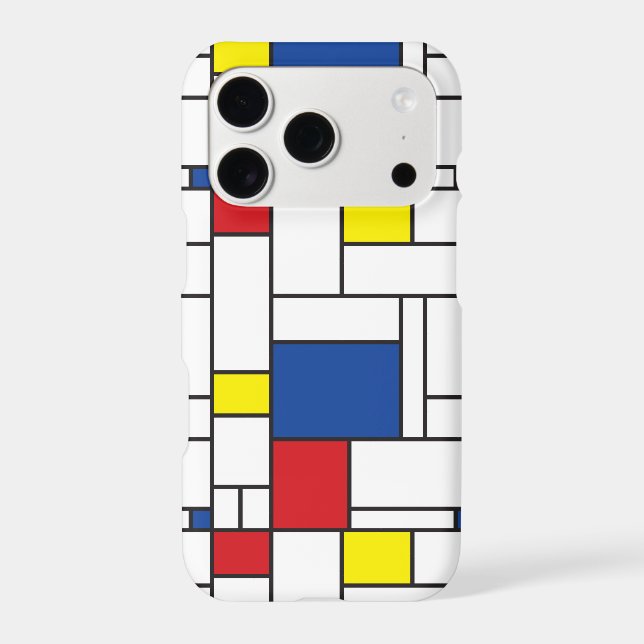 Mondrian Minimalist Geometric De Stijl Modern Art Case-Mate iPhone Case (Back)