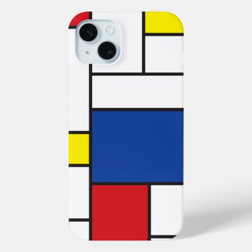 Mondrian Minimalist Geometric De Stijl Modern Art iPhone 15 Plus Case