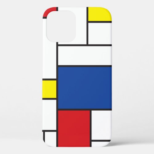 Mondrian Minimalist Geometric De Stijl Modern Art iPhone 12 Case