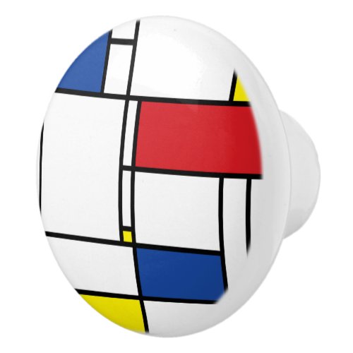 Mondrian Minimalist Geometric De Stijl Modern Art Ceramic Knob
