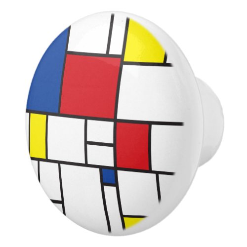 Mondrian Minimalist Geometric De Stijl Modern Art Ceramic Knob