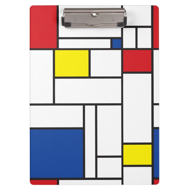 Mondrian Minimalist Geometric De Stijl Modern Art Clipboard (Front)