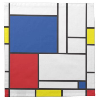 Mondrian Minimalist Geometric De Stijl Modern Art Cloth Napkin by fat_fa_tin at Zazzle