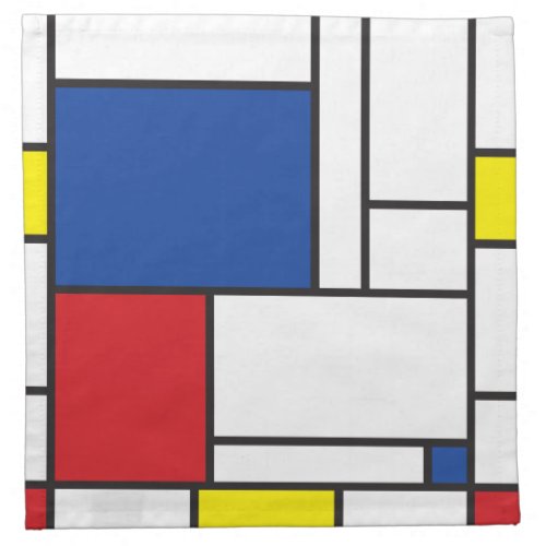 Mondrian Minimalist Geometric De Stijl Modern Art Cloth Napkin
