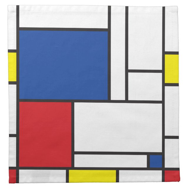 Mondrian Minimalist Geometric De Stijl Modern Art Cloth Napkin (Front)