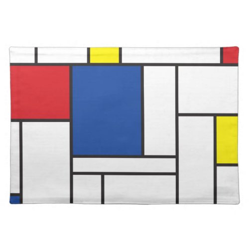 Mondrian Minimalist Geometric De Stijl Modern Art Cloth Placemat