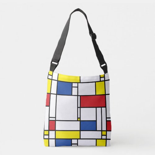 Mondrian Minimalist Geometric De Stijl Modern Art Crossbody Bag