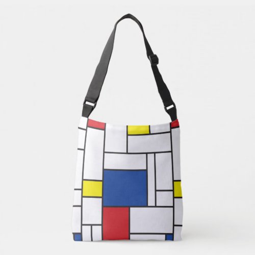 Mondrian Minimalist Geometric De Stijl Modern Art Crossbody Bag