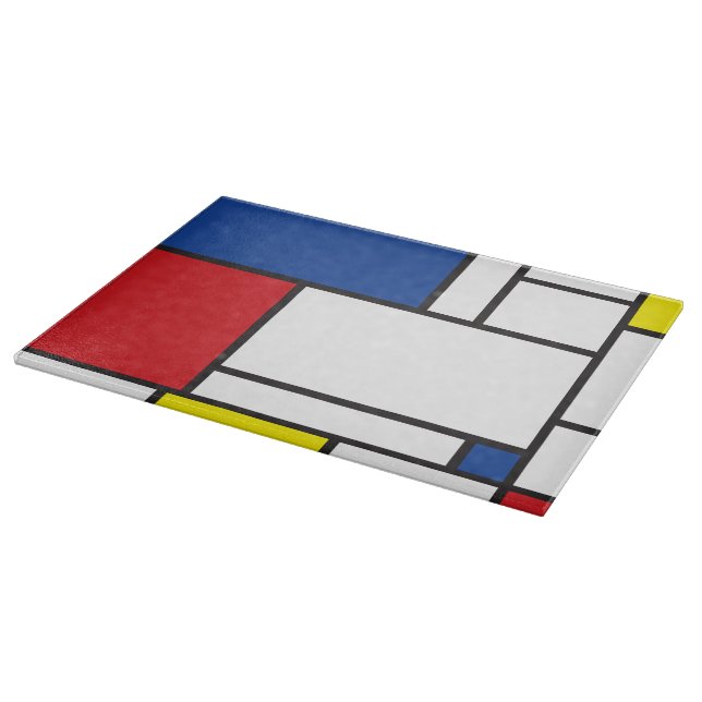 Mondrian Minimalist Geometric De Stijl Modern Art Cutting Board (Corner)