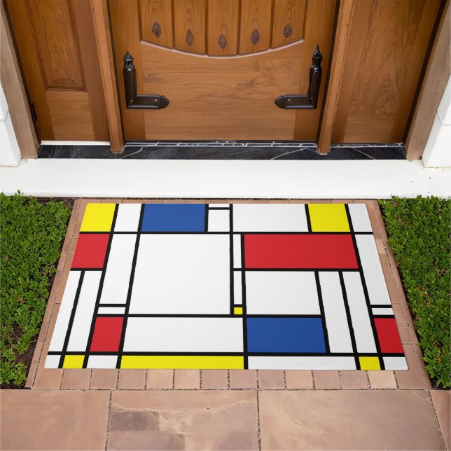 Mondrian Minimalist Geometric De Stijl Modern Art Doormat (Outdoor)