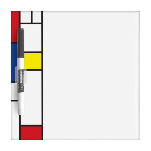 Mondrian Minimalist Geometric De Stijl Modern Art Dry Erase Board