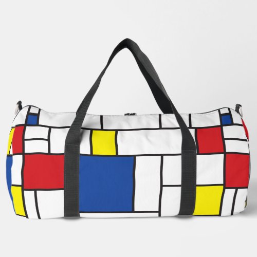 Mondrian Minimalist Geometric De Stijl Modern Art Duffle Bag