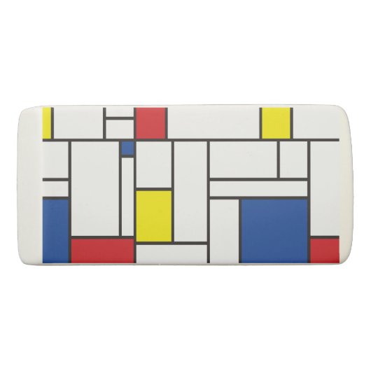 Mondrian Minimalist Geometric De Stijl Modern Art Eraser (Back)