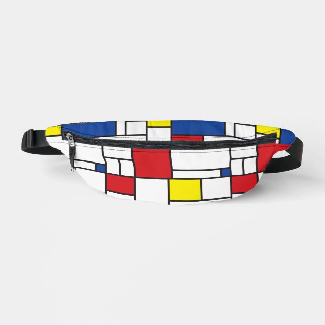 Mondrian Minimalist Geometric De Stijl Modern Art Fanny Pack (Front)