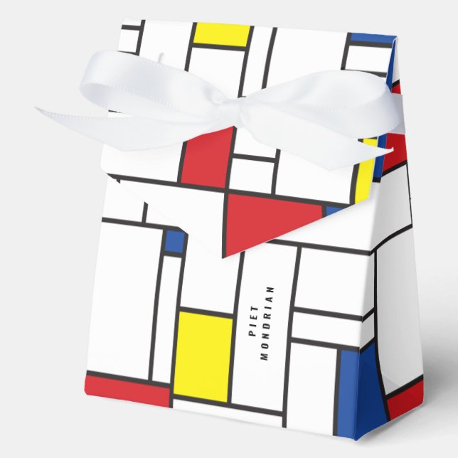 Mondrian Minimalist Geometric De Stijl Modern Art Favor Boxes (Front)