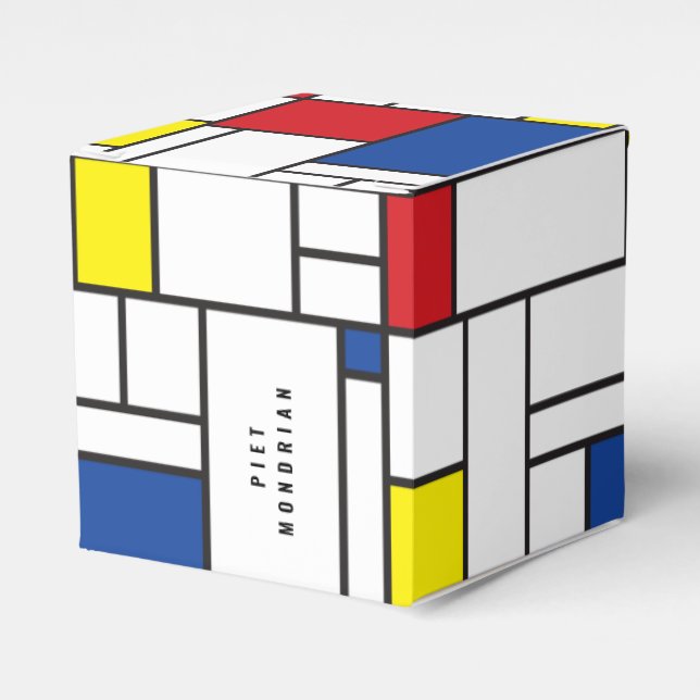 Mondrian Minimalist Geometric De Stijl Modern Art Favor Boxes (Front Side)