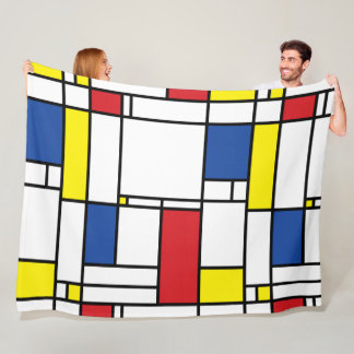 Mondrian Minimalist Geometric De Stijl Modern Art Fleece Blanket