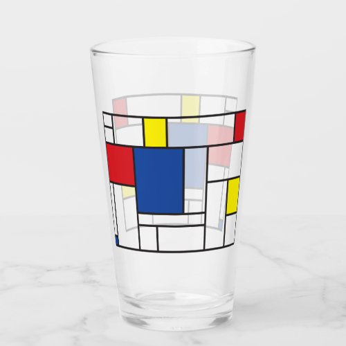 Mondrian Minimalist Geometric De Stijl Modern Art Glass