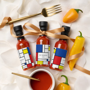Mondrian Minimalist Geometric De Stijl Modern Art Hot Sauces