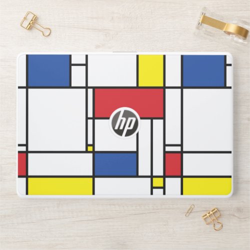 Mondrian Minimalist Geometric De Stijl Modern Art  HP Laptop Skin