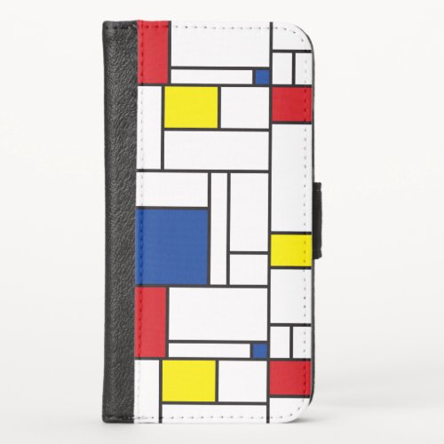Mondrian Minimalist Geometric De Stijl Modern Art iPhone X Wallet Case