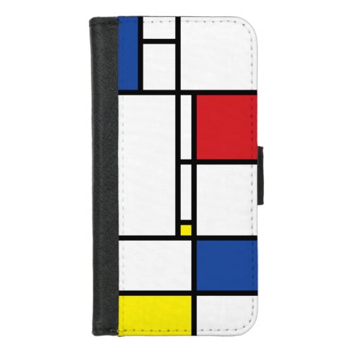 Mondrian Minimalist Geometric De Stijl Modern Art iPhone 87 Wallet Case