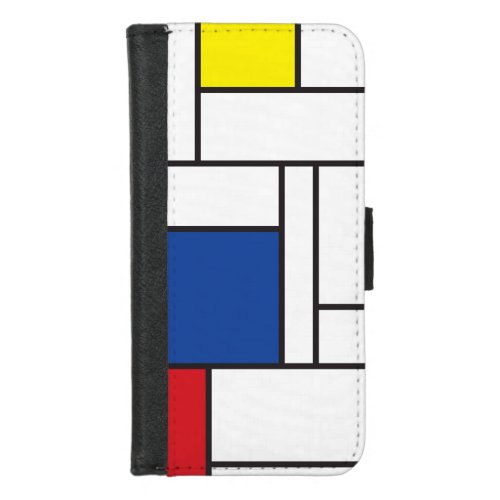 Mondrian Minimalist Geometric De Stijl Modern Art iPhone 87 Wallet Case