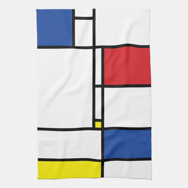 Mondrian Minimalist Geometric De Stijl Modern Art Kitchen Towel (Vertical)