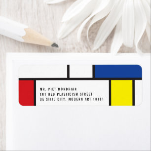 Mondrian Minimalist Geometric De Stijl Modern Art Label
