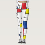 Mondrian Minimalist Geometric De Stijl Modern Art Leggings at Zazzle