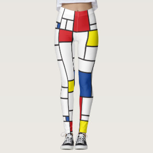 Mondrian Minimalist Geometric De Stijl Modern Art Leggings